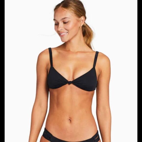 Vitamin A Black ZURI Bikini Top Size 6/S Sold out Online - Picture 3 of 13